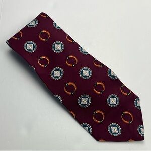 Tabasco Burgundy Red Novelty Patterned Tie 100% Silk USA Peppers Vintage *FLAWED